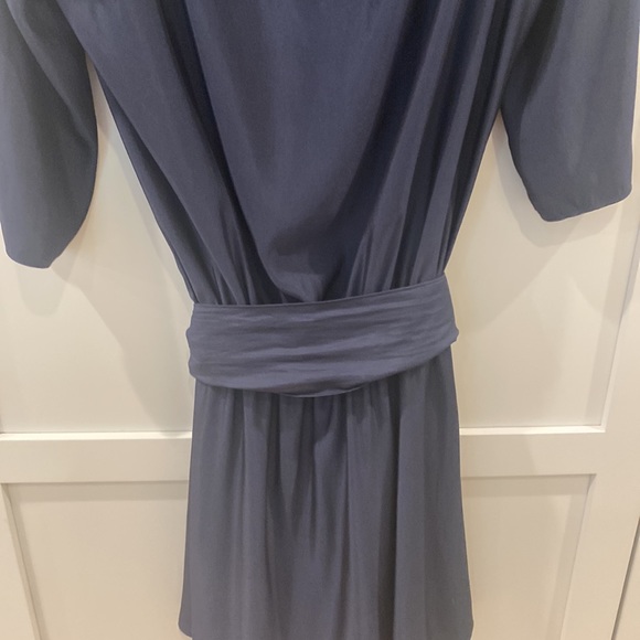 Ramy Brook New York M stud embellished navy mini-dress elastic waist tie belt - Picture 6 of 9